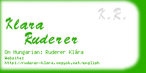 klara ruderer business card